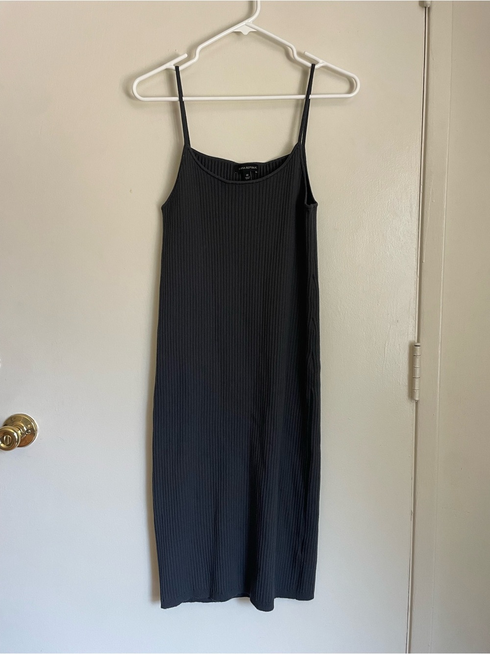 Banana Republic Ribbed Dark Gray Dress